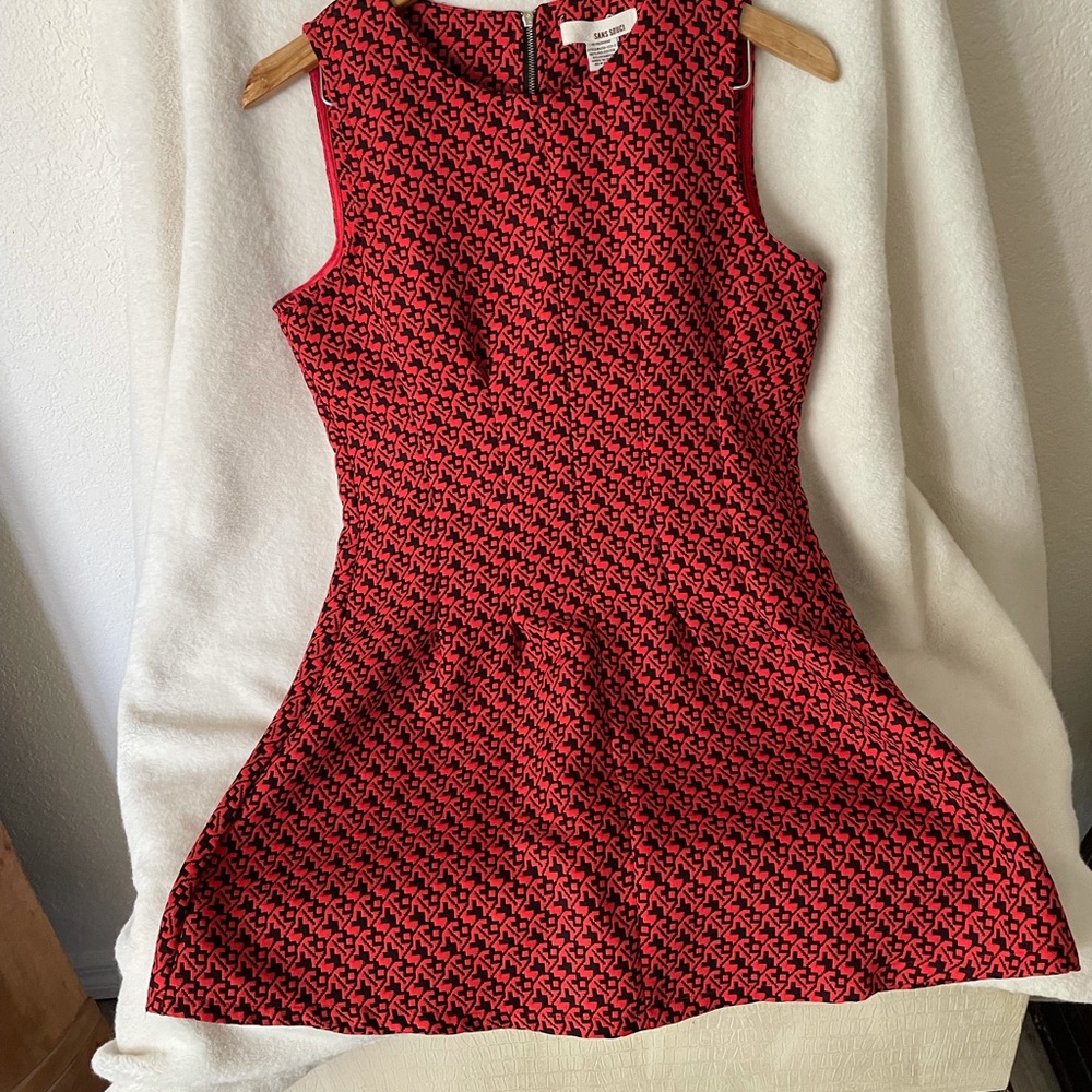 Sans Souci Dress Size Medium Burnt Orange and Black - Picture 4 of 8